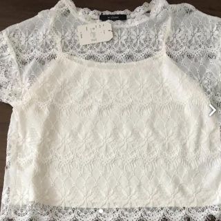 ダブルクローゼット(w closet)のハイジ様専用 ダブルクローゼット キャミ付きレーストップス(カットソー(半袖/袖なし))