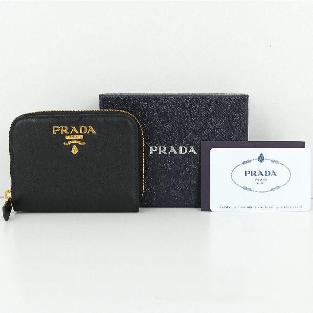 PRADA(プラダ)のプラダ ランドファスナーコインケース サフィアーノメタル　ブラック レディースのファッション小物(コインケース)の商品写真