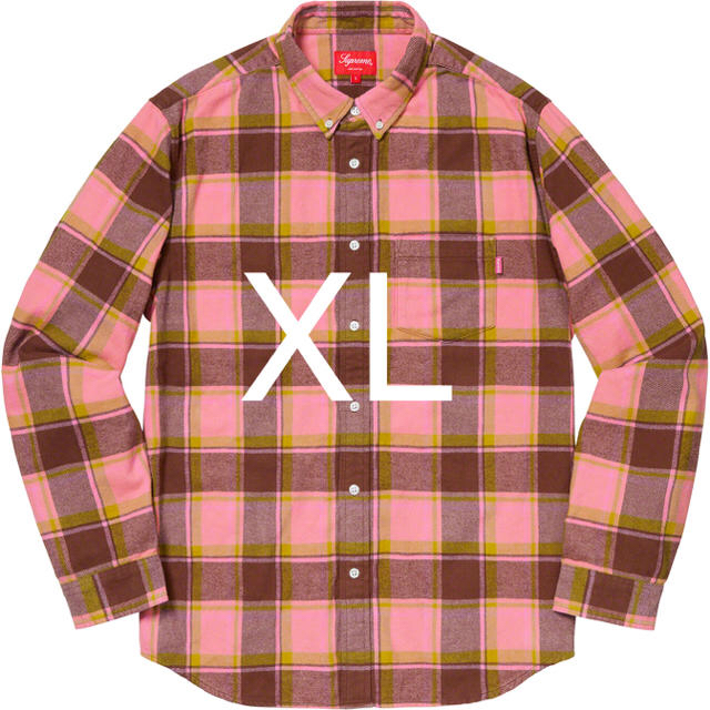 【XL】Plaid Flannel Shirt dusty pink