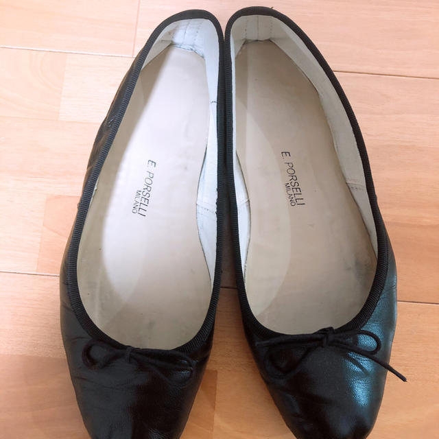 Porselli ポルセリ ブラックバレエシューズsize39 バーゲン 4200円引き