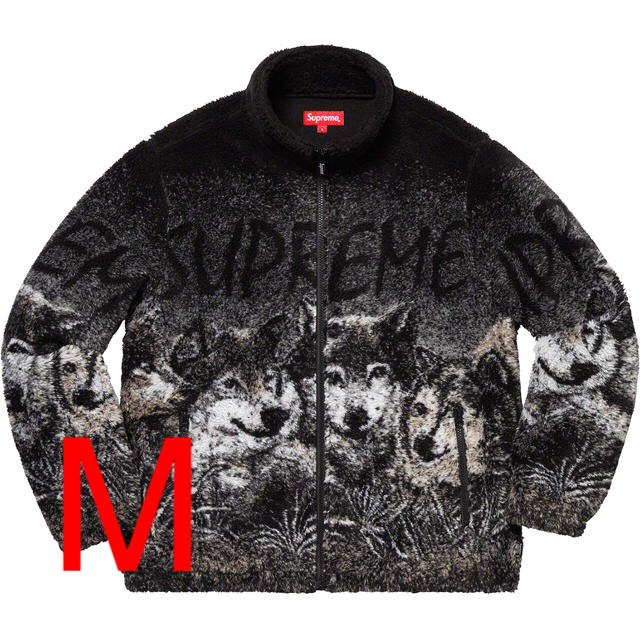 黒 M SUPREME Wolf Fleece Jacket