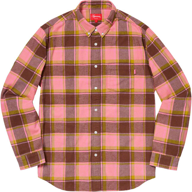 Supreme 19SS Plaid Flannel Shirt ライム M