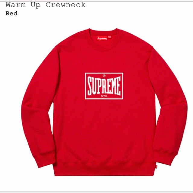 シュプリーム Supreme Warm Up Crewneck M赤RED付属品