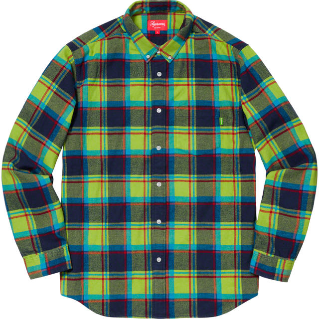 【L】Supreme Plaid Flannel Shirt