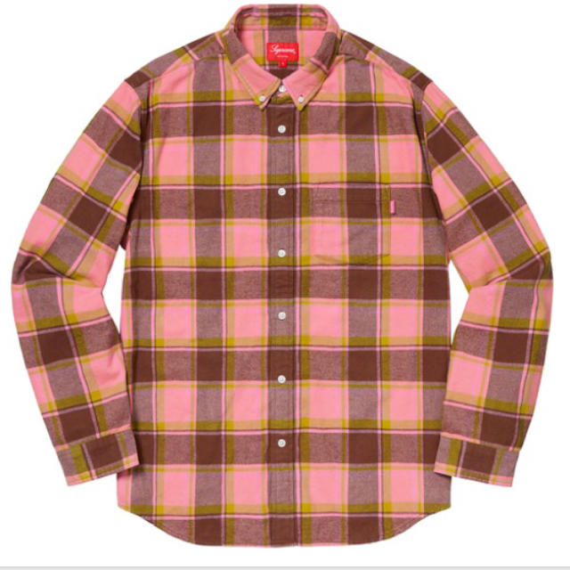 supreme plaid flannel shirt dusty pink M