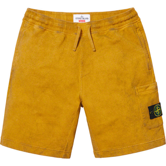 Supreme Stone Island Sweatshort 黄色L 国内正規