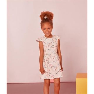 プチバトー(PETIT BATEAU)の19SS☆4ans プチバトー パステルフラワープリントワンピース(ワンピース)