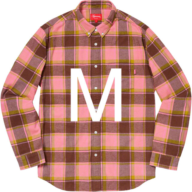 【M】Plaid Flannel Shirt dusty pink