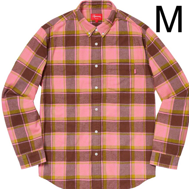 supreme plaid flannel shirt dusty pink M