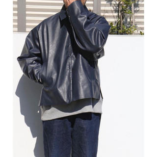 サンシー(SUNSEA)のYOKE Faux Leather Jacket(ブルゾン)