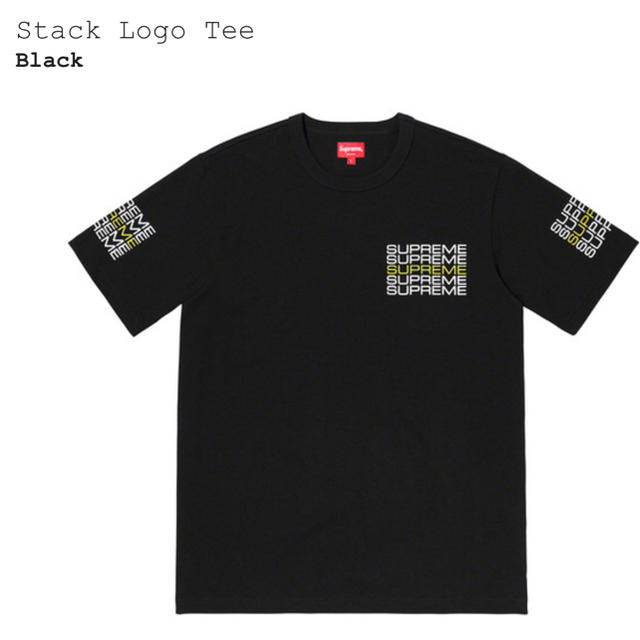 BlackSIZEsupreme  Stack Logo Tee. サイズ M