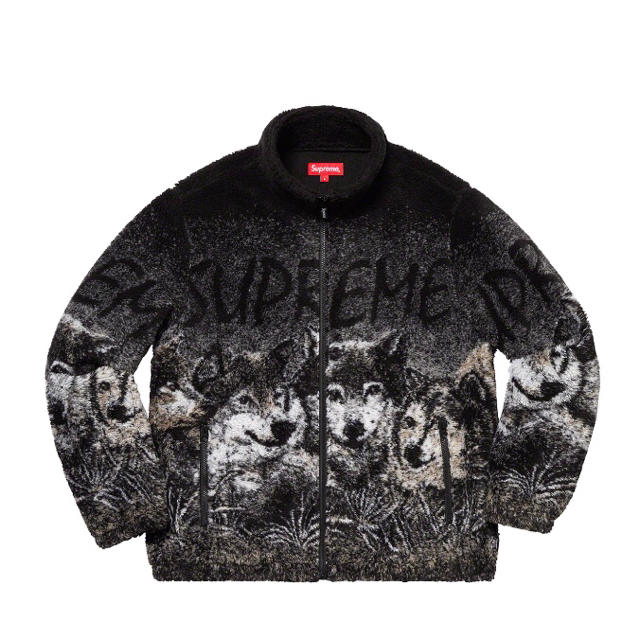 S 黒 Supreme Wolf Fleece Jacket Black