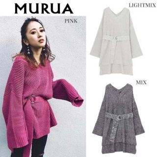 ムルーア(MURUA)のMURUA ワイドvニットチュニック(チュニック)