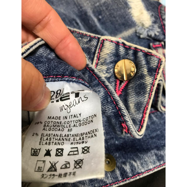 MET - met in jeans イタリア製ジーンズスワロフスキービーズ 28インチ