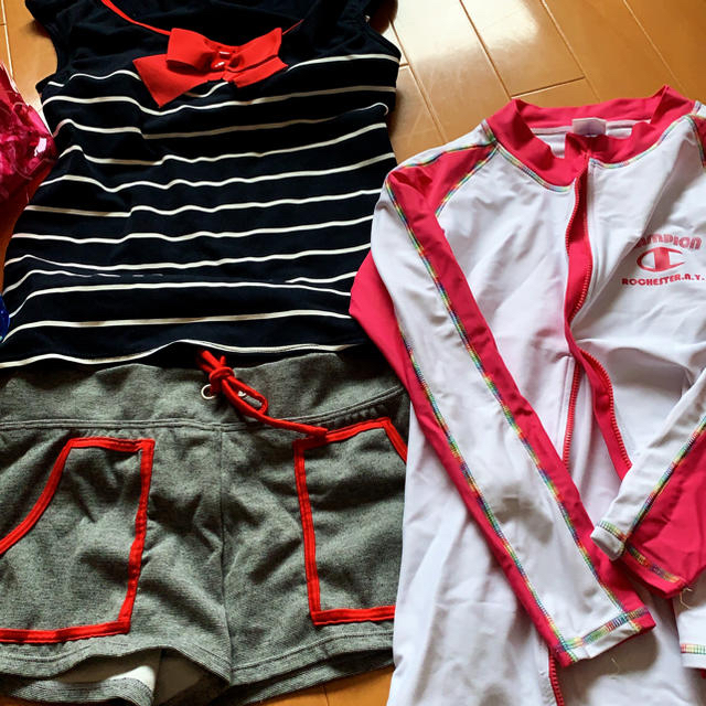 NICE CLAUP(ナイスクラップ)のNICE CLAUP ジュニア水着 160cm フルセット キッズ/ベビー/マタニティのキッズ服女の子用(90cm~)(水着)の商品写真