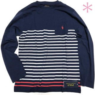 ポロラルフローレン(POLO RALPH LAUREN)の新品 ラルフローレン ストライプコットン長袖Tシャツ 4T/110(Tシャツ/カットソー)