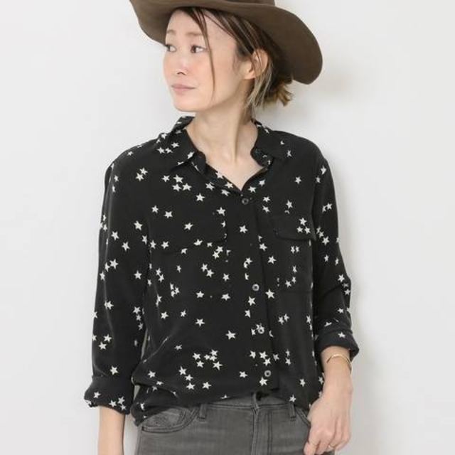 19SSドゥーズィエムクラスEQUIPMENT星柄シルクシャツ☆32,400円