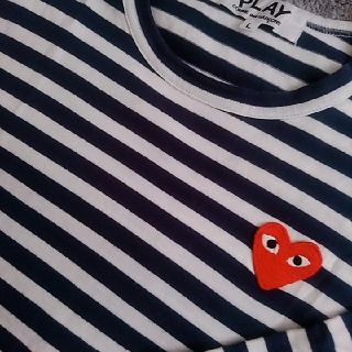 コムデギャルソン(COMME des GARCONS)の最終出品。ｺﾑﾃﾞｷﾞｬﾙｿﾝ　ボーダーロングTシャツ　Ｌ(Tシャツ(長袖/七分))