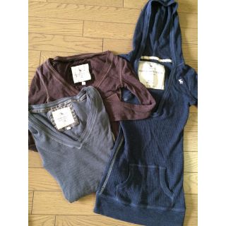 アバクロンビーアンドフィッチ(Abercrombie&Fitch)のアバクロ長袖、五分袖パーカー(Tシャツ(長袖/七分))