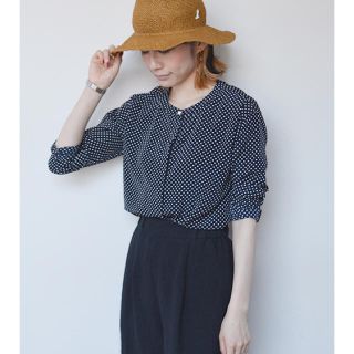 シップスフォーウィメン(SHIPS for women)のSHIPS ドットブラウス ネイビー(シャツ/ブラウス(長袖/七分))