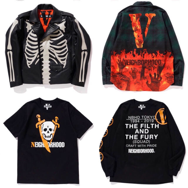 NEIGHBORHOOD(ネイバーフッド)のネイバーフッド Vlone コラボ ライダース セット メンズのジャケット/アウター(ライダースジャケット)の商品写真