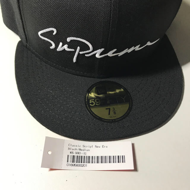 Supreme18FW classic script NEWERA BLACK