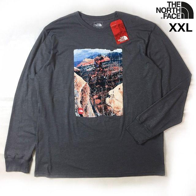 THE NORTH FACE(ザノースフェイス)のノースフェイス グラフィック 長袖サマーTシャツ(XXL)グレー 180902 メンズのトップス(Tシャツ/カットソー(七分/長袖))の商品写真