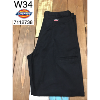 ディッキーズ(Dickies)の３９２２７　アメリカ 輸入 USED ディッキーズ 　タック　ブラック　W３４(ワークパンツ/カーゴパンツ)