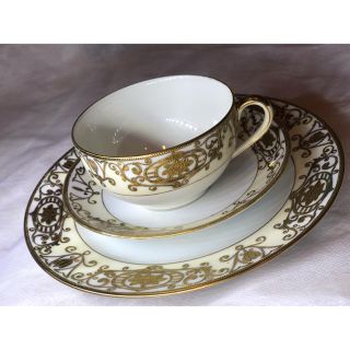 ノリタケ(Noritake)のオールドノリタケ 金盛花紋 3点セット カップ＆ソーサー プレート (陶芸)