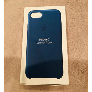 アップル(Apple)のiPhone7 純正レザーケース ブルー(iPhoneケース)