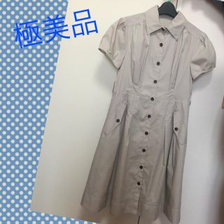 バーバリーブルーレーベル(BURBERRY BLUE LABEL)の美品 シャツワンピース ベージュ 膝丈ワンピース レディース (ひざ丈ワンピース)