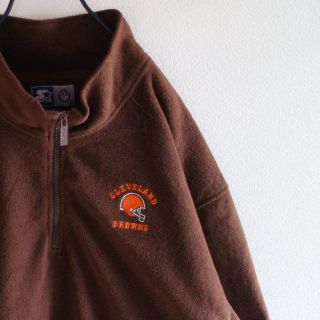 リーボック(Reebok)のUS スターター NFL BROWNS ハーフジップ フリース スウェット XL(スウェット)