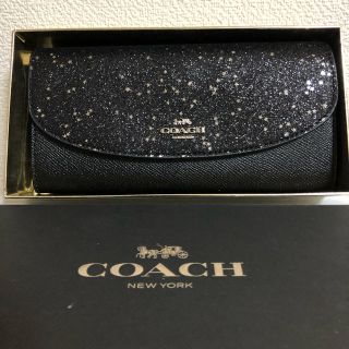 コーチ(COACH)のコーチ、長財布、ブラックスターのグリッター、新品未使用、箱付き(財布)