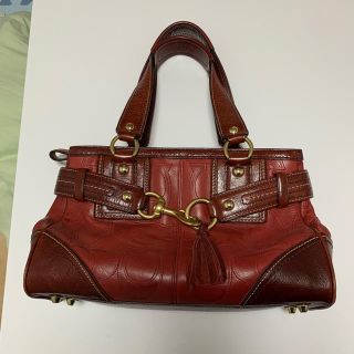 コーチ(COACH)のCOACH ハンドバッグ ワインレッド 本革 レザー(ハンドバッグ)