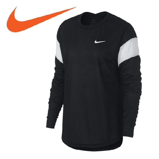 NIKE(ナイキ)の新品 M NIKE JUST DO IT dri-fit ロングスリーブTシャツ レディースのトップス(Tシャツ(長袖/七分))の商品写真