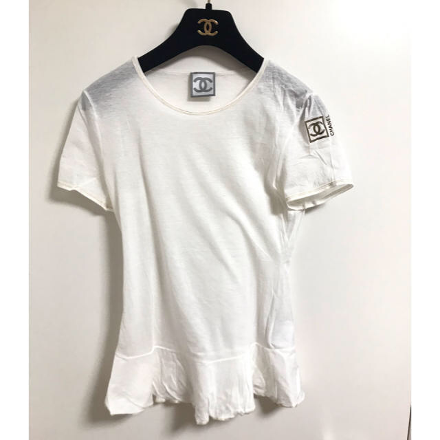 超美品☆CHANEL ロゴ ココマーク 可愛い フリル カットソー シャネル 超美品☆CHANEL ロゴ ココマーク 可愛い フリル カットソー シャネル