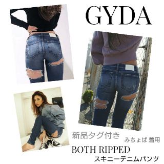 新品 新作 GYDA BOTH RIPPED スキニーデニムパンツ みちょぱ