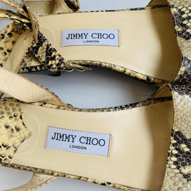 JIMMY CHOO(ジミーチュウ)の【JIMNY CHOO】ジミーチュウ パイソン サンダル 37 レディースの靴/シューズ(サンダル)の商品写真