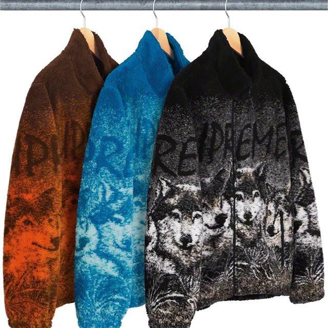 supreme wolf fleece jacket 19ssフリースジャケット