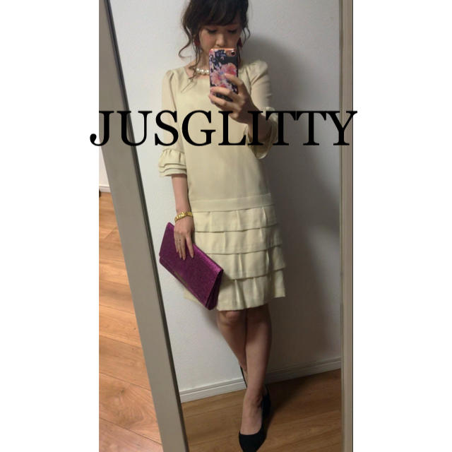 JUSGLITTY(ジャスグリッティー)の☆JUSGLITTY☆ジャスグリッティー  フリルワンピース パーティー レディースのワンピース(ひざ丈ワンピース)の商品写真