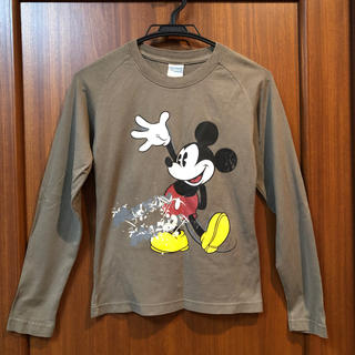 新品 モスグリーンにミッキーマウスのプリントTシャツ＊＊(Tシャツ(長袖/七分))