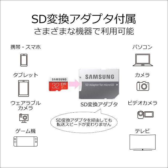SAMSUNG(サムスン)のSamsung microSDカード32GB EVOPlus Class10 スマホ/家電/カメラのPC/タブレット(PC周辺機器)の商品写真