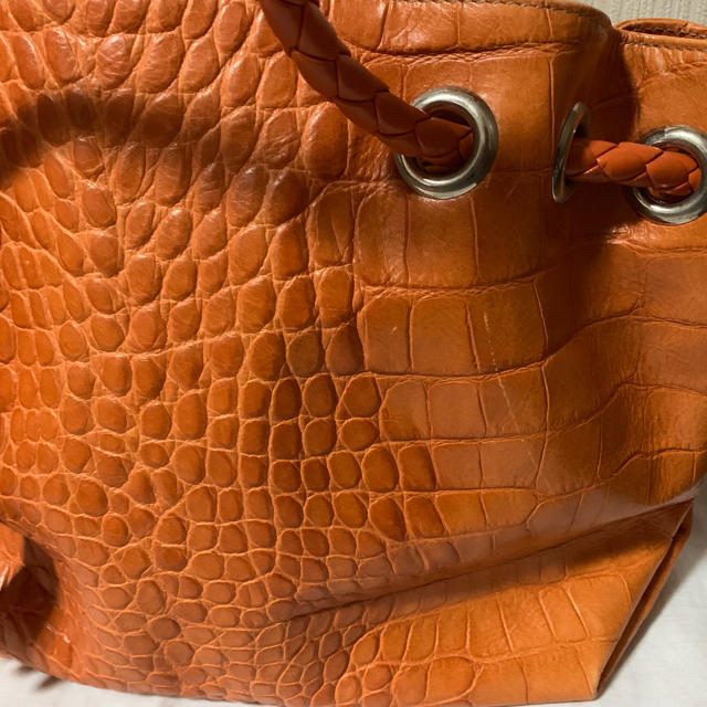 Furla(フルラ)のりさ様専用  フルラ トートバッグ クロコ型押し オレンジ色 美品 レディースのバッグ(トートバッグ)の商品写真