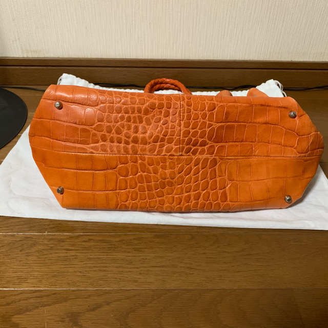 Furla(フルラ)のりさ様専用  フルラ トートバッグ クロコ型押し オレンジ色 美品 レディースのバッグ(トートバッグ)の商品写真