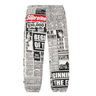 シュプリーム(Supreme)のSupreme Newsprint Skate Pant 白 M(その他)