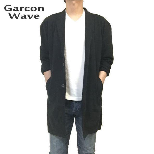Garcon Wave(ギャルソンウェーブ)のギャルソンウェーブ　新品　チェスターコート　コーディガン　ブラック　ＸＬ メンズのジャケット/アウター(チェスターコート)の商品写真