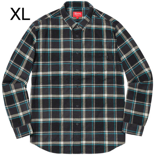 supreme plaid flannel shirt XL black