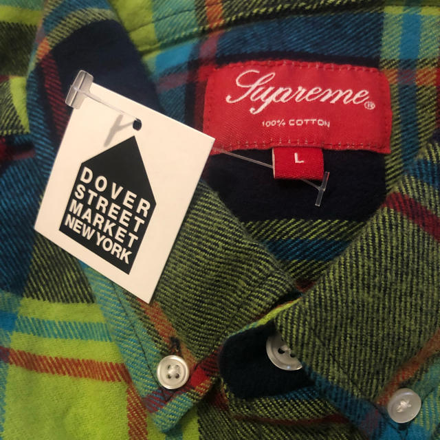 Supreme Plaid Flannel Shirt サイズL lime 1