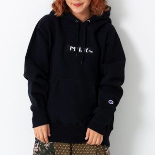 ミルクフェド(MILKFED.)のMILKFED. X CHAMPION BAR SWEAT HOODIE(パーカー)