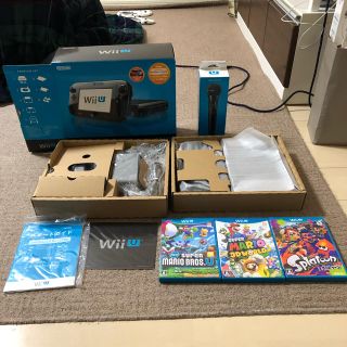 ウィーユー(Wii U)のWii U プレミアムセット 32GB マイク ソフト3本セット 送料無料！(家庭用ゲーム機本体)